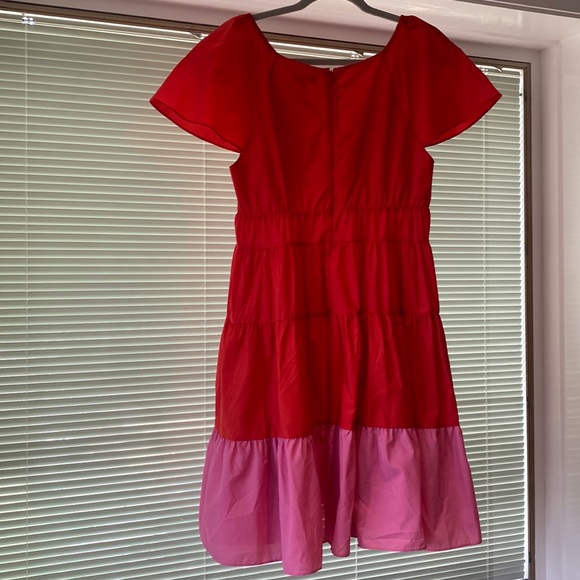 STAUD Dresses & Skirts - STAUD Corsica Colorblock Red Pink Dress Size Large